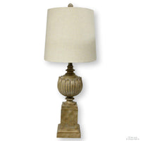 Faux Mottled Stone Table Lamp with Orb