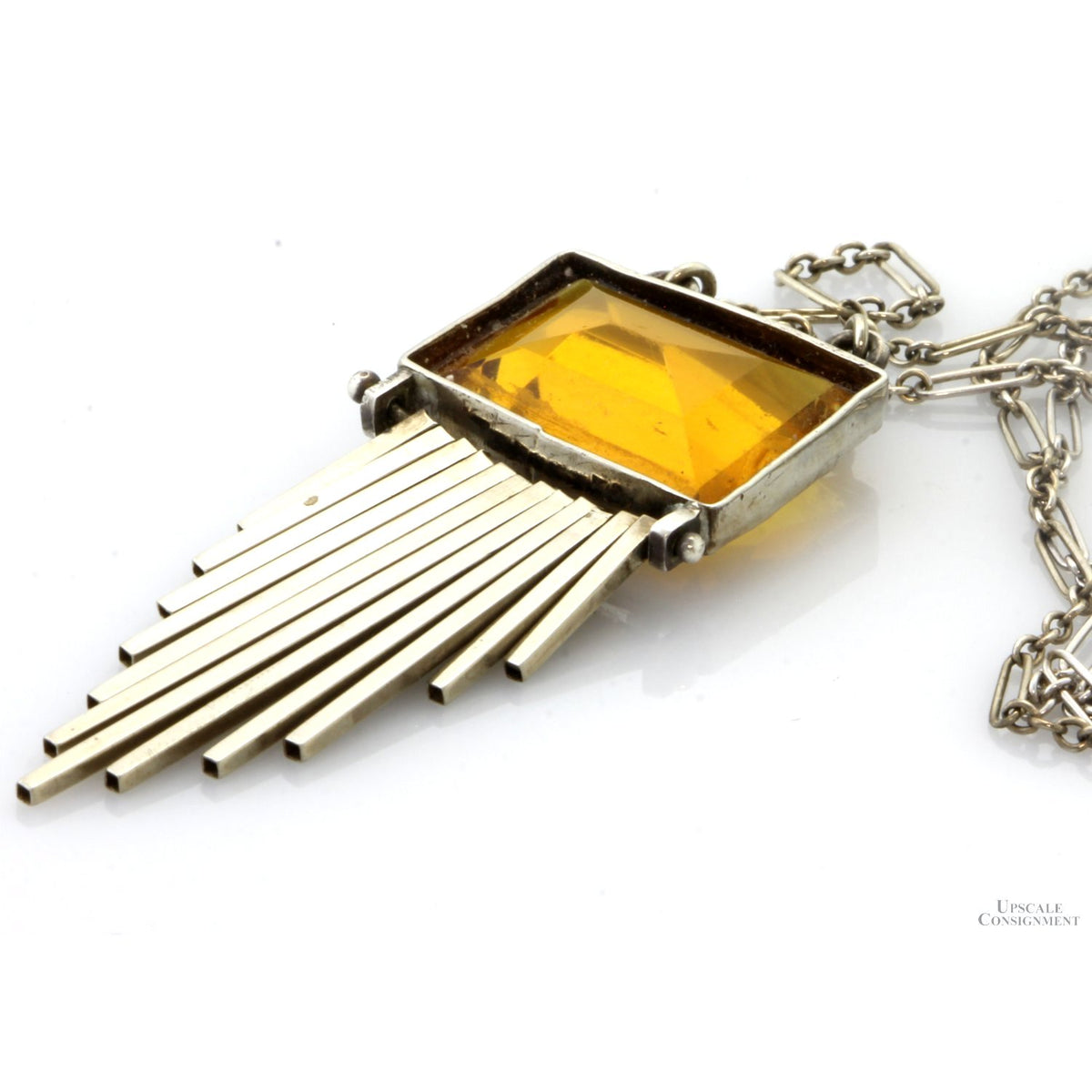 Vintage 10K Gold Andalusite Art Deco Fringe Necklace