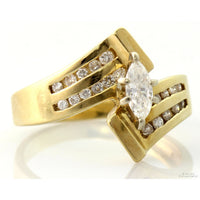 Marquise Diamond 14K Gold Ring with Diamond Accents
