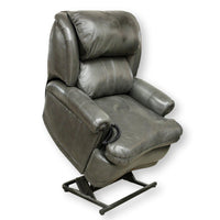 Dual Motor Gray Leather Power Lift Recliner