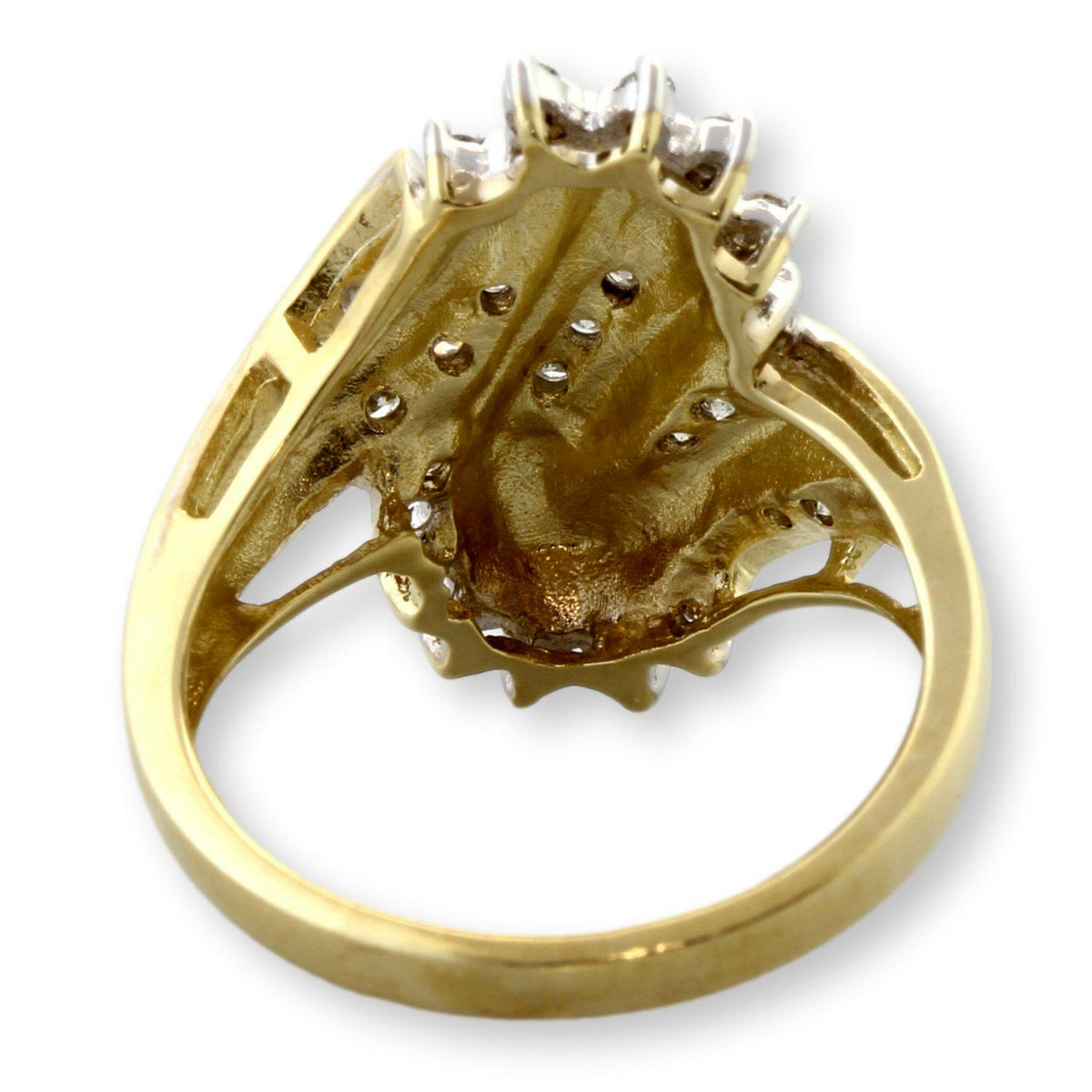 10K Gold .20ctw Diamond Ring | Sculptural Ribbon Design