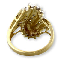 10K Gold .20ctw Diamond Ring | Sculptural Ribbon Design