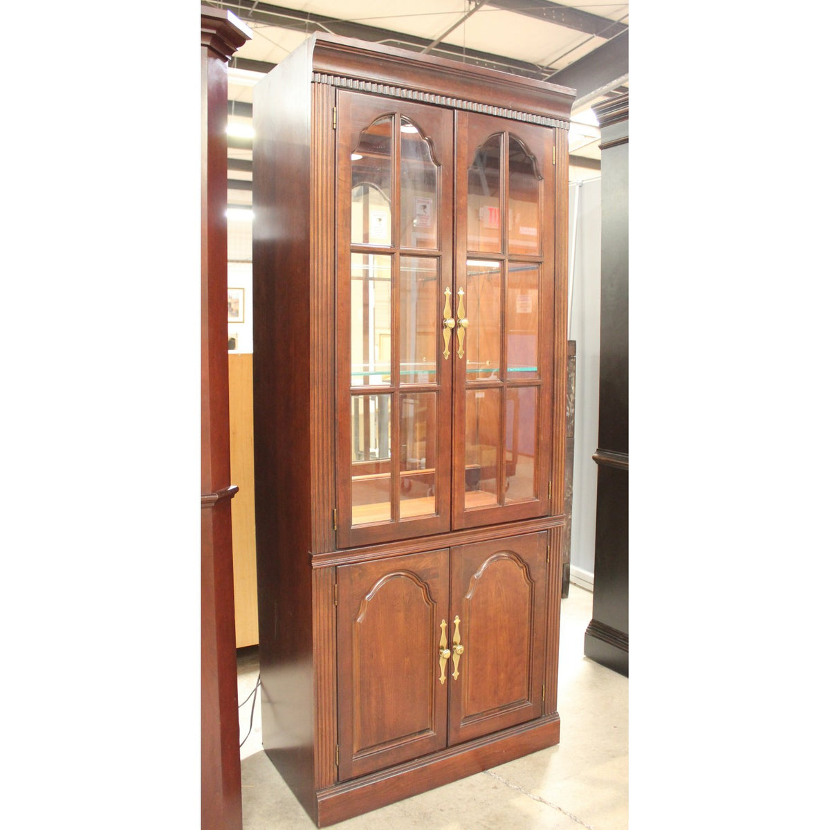 Lighted Mahogany Display Cabinet