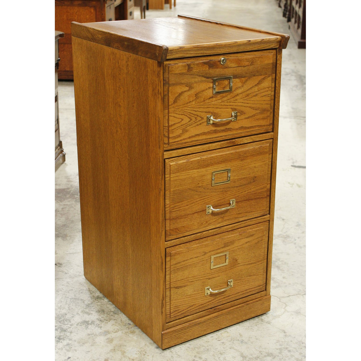 3 Drawer Oak File Cabinet