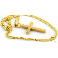 Alaska Mint 22K Gold Nugget 14K Cross Pendant Necklace