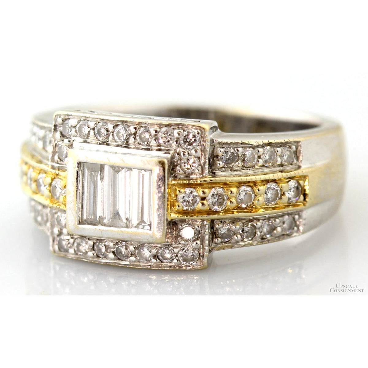 Le Vian 18K Two-Tone .73ctw Diamond Belt Buckle Ring