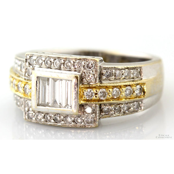 Le Vian 18K Two-Tone .73ctw Diamond Belt Buckle Ring