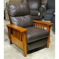 Mission Oak Brown Leather Recliner