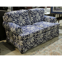 Baker Furniture Blue & White Print Loveseat