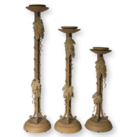 Set/3 Rust Metal Candlesticks