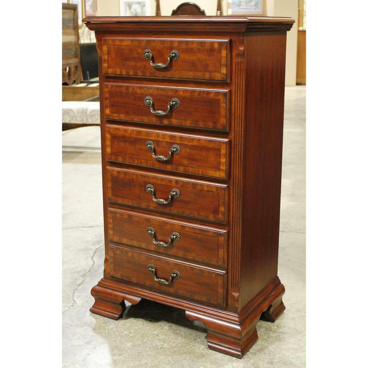 Mahogany Lingerie Chest w/Jewelry Box & Mirror