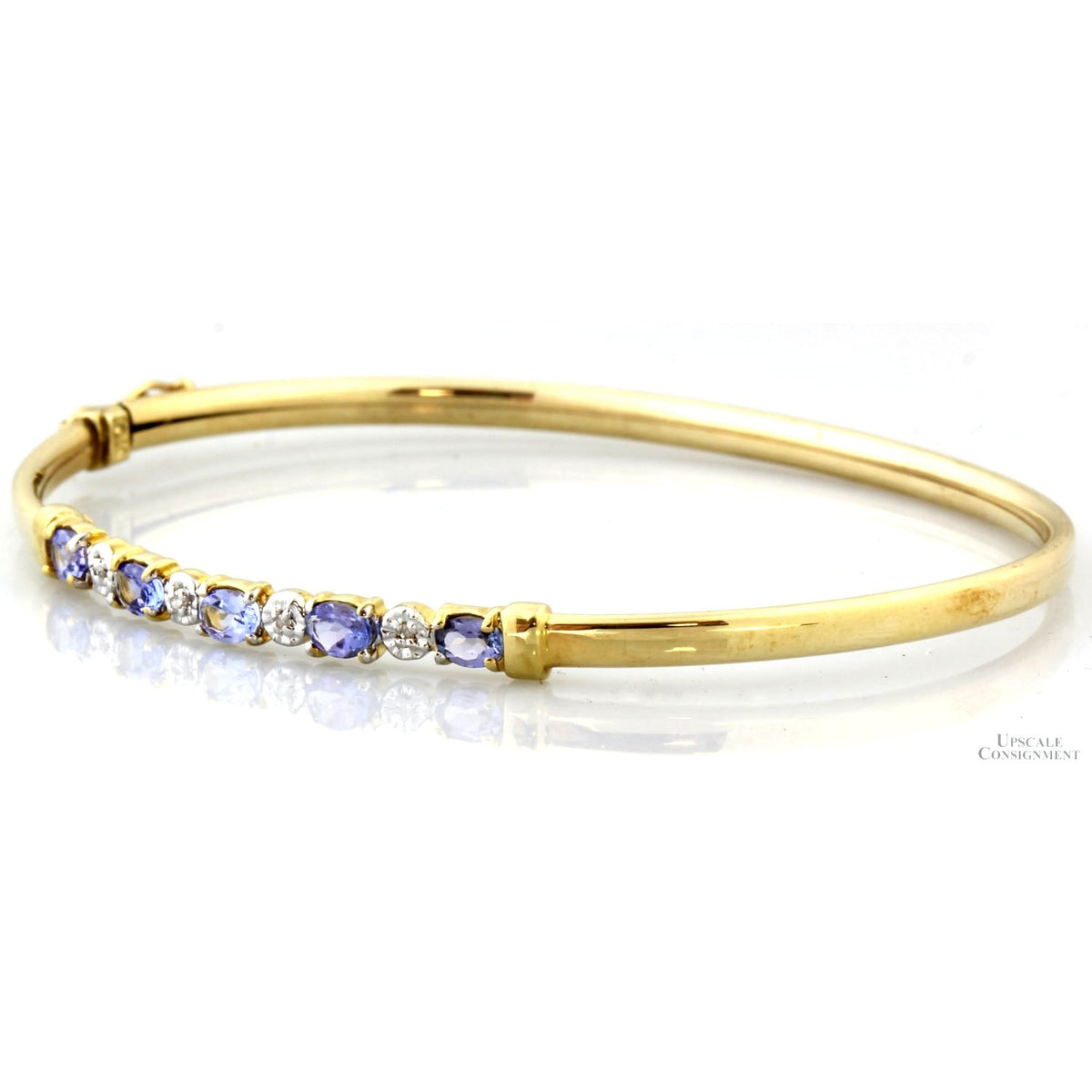 Clyde Duneier Tanzanite & Diamond Bangle in 10K Yellow Gold