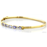 Clyde Duneier Tanzanite & Diamond Bangle in 10K Yellow Gold