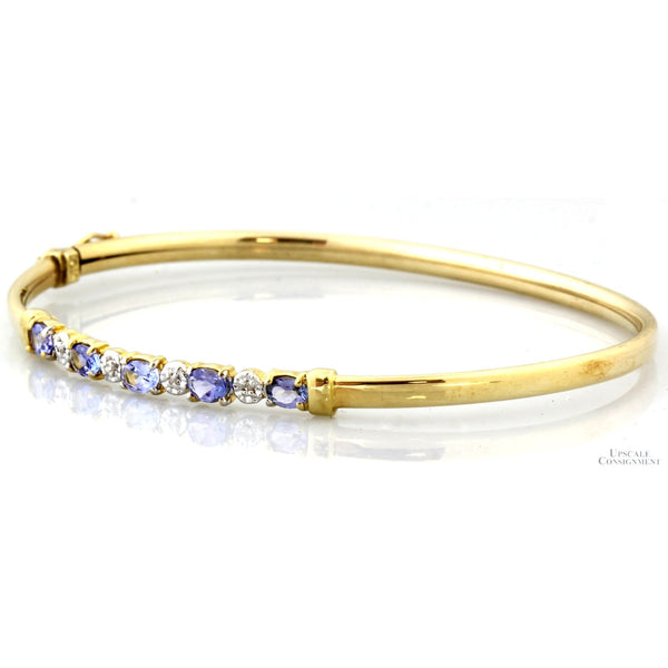 Clyde Duneier Tanzanite & Diamond Bangle in 10K Yellow Gold