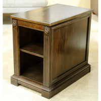 Walnut Inlaid Open Ended End Table