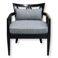 Wood Frame Chair w/Lt. Blue Tweed Uph