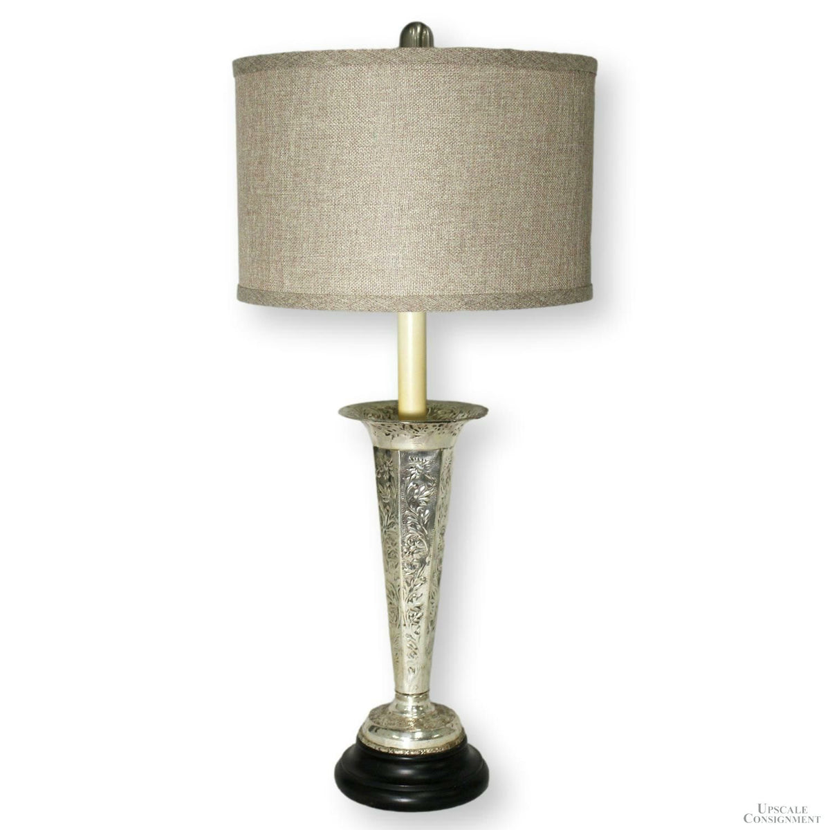 Frederick Cooper Silverplate Floral Relief Table Lamp