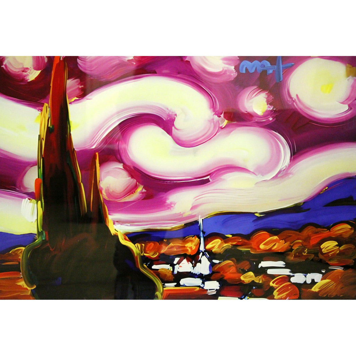 Gallery Framed Art Print 'Rainbow Starry Night' By Peter Max