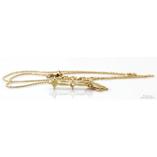 14K Goldl Graduated Princess-Cut Diamond Pendant | 10K Gold Chain