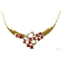 1.00ctw Ruby & Diamond 18K Gold Vermeil Necklace