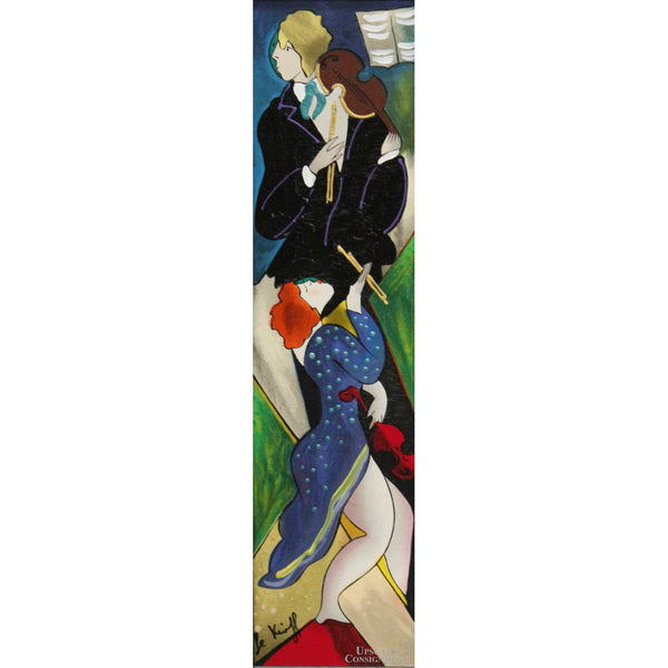 Framed Serigraph on Wood "Arabesque" By Linda Le Kniff