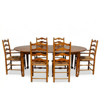 Leopold Stickley Colonial Style Cherry Dining Set w/6 Ladderback Chairs