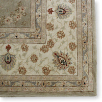 8' 5'' X 11' 4'' 'Kashan' Olive Wool & Silk Area Rug