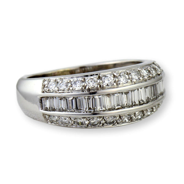 Elegant Three-Row 1 ctw Diamond Band in 14K White Gold