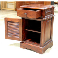 Tropcial Wood Nightstand w/Reeded Door