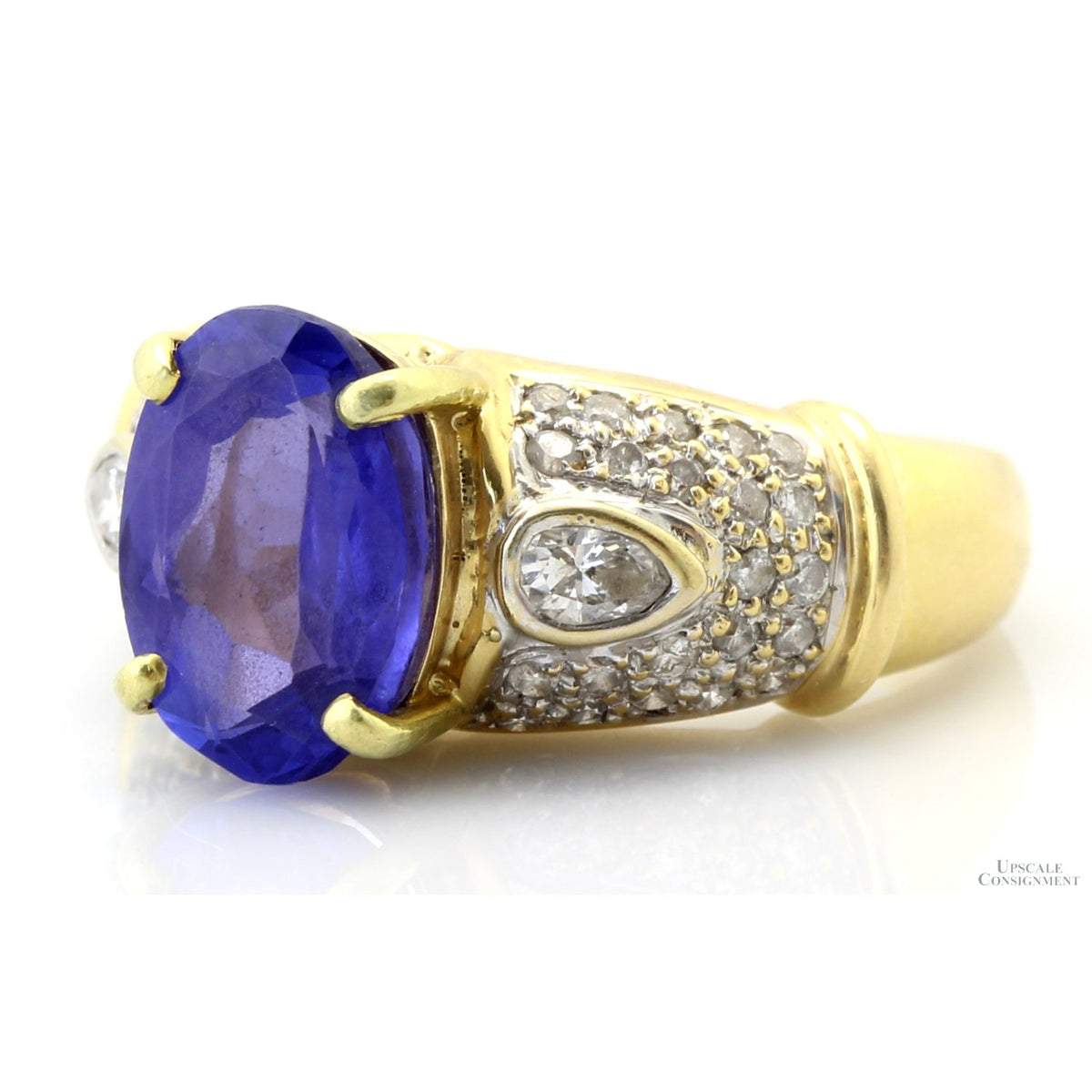 18K Gold 3.50 Carat Tanzanite & .90ctw Diamond Ring