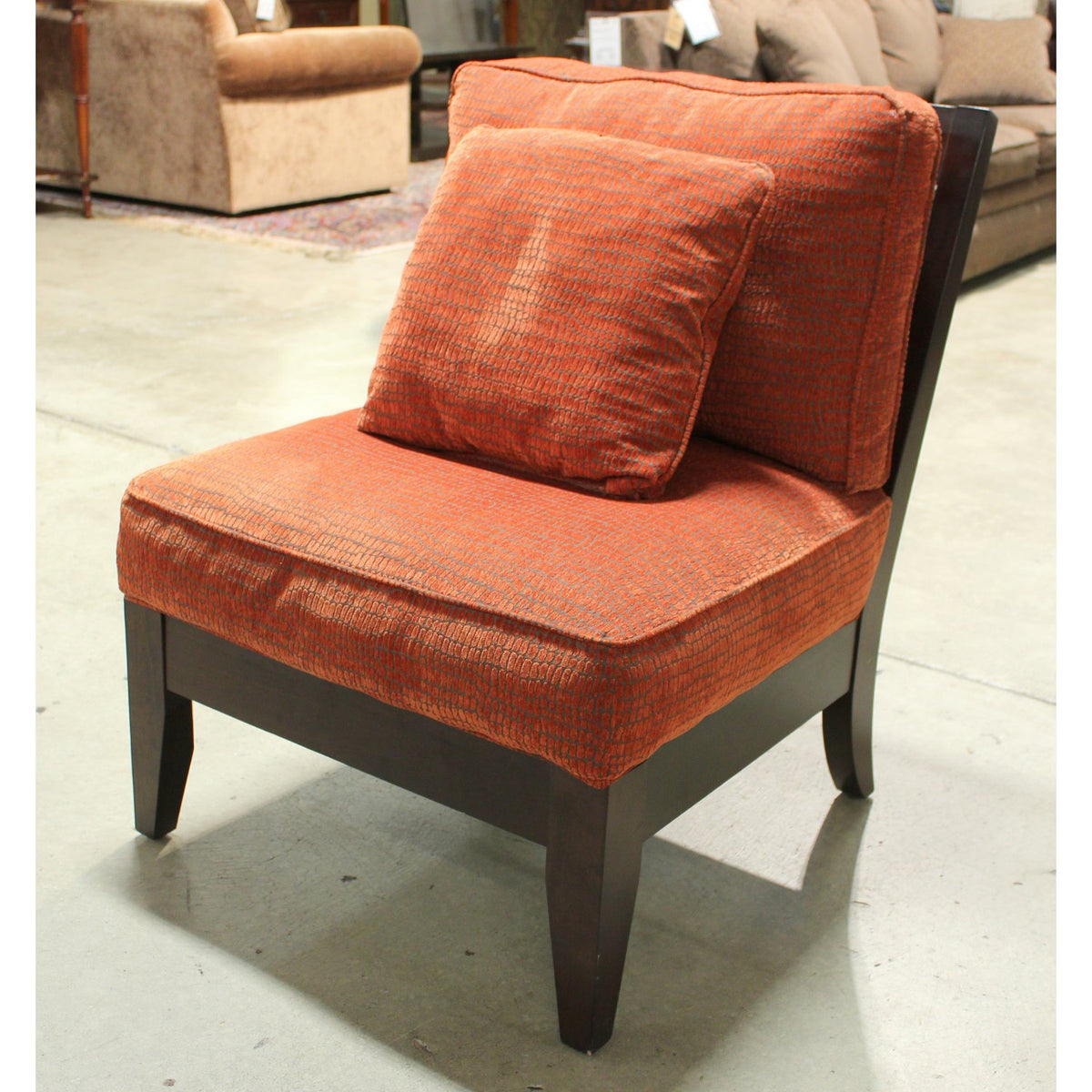 Bauhaus Armless Orange Slipper Chair