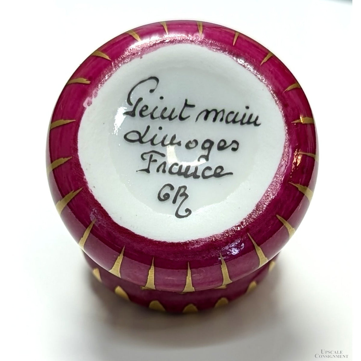 Limoges Round Hand-Painted Trinket Box