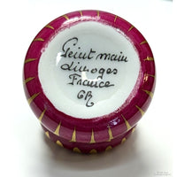 Limoges Round Hand-Painted Trinket Box