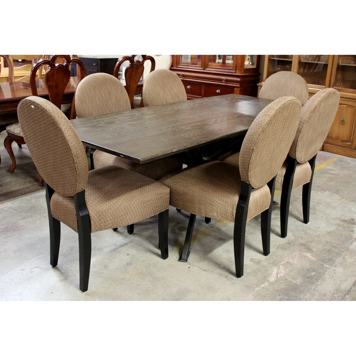 Vance Modern Dining Table w/6 Copper Chairs