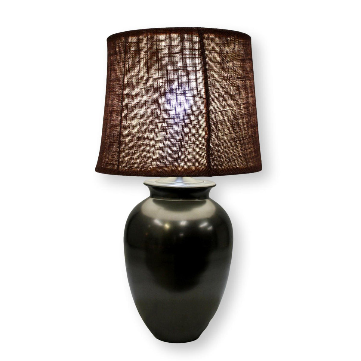 Crate & Barrel 'Santos' Bronze Oil Jar Table Lamp