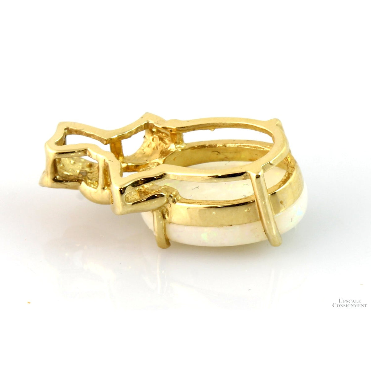 3.06ct Precious White Natural Opal 14K Gold Pendant