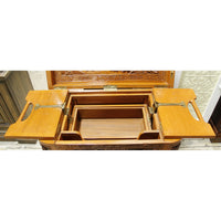 Asian Style Ornately Carved Bar Cabinet w/Elevator Lift