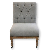 Tufted Gray Slipper Chair