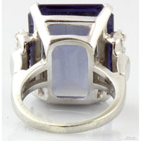 Created Purple Sapphire & White Sapphire 10K Gold Ring