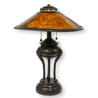 Bronzetone Lamp w/Mica Shade