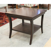 Dark Wood End Table w/Shelf