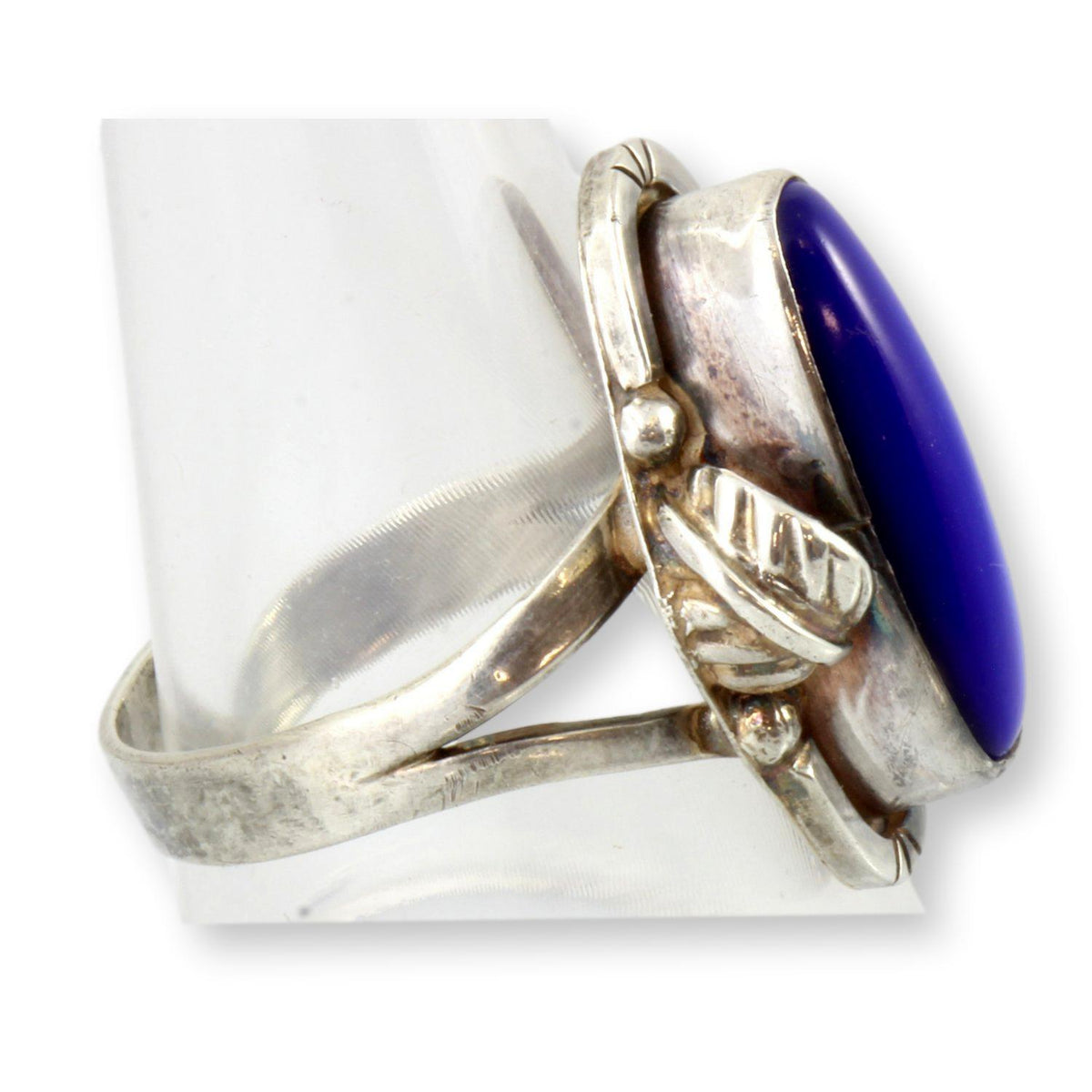 Chatoyant Blue Cat's Eye Obsidian Sterling Silver Men's Ring