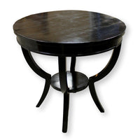 Round Black Accent Table w/Curved Legs