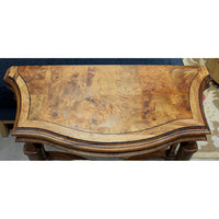 Burlwood Parquet Top Console Table