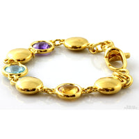 18K Gold Electroform 16.50ctw Multi Gemstone Bracelet