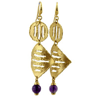 Italian 18K Gold Vermeil Open Work Sculptural Design Earrings