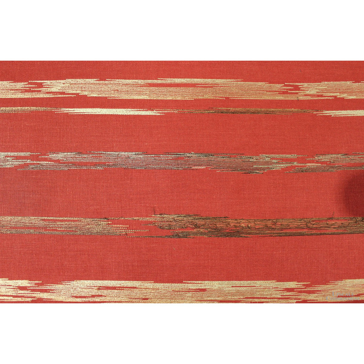Red & Gold Upholstered Bench