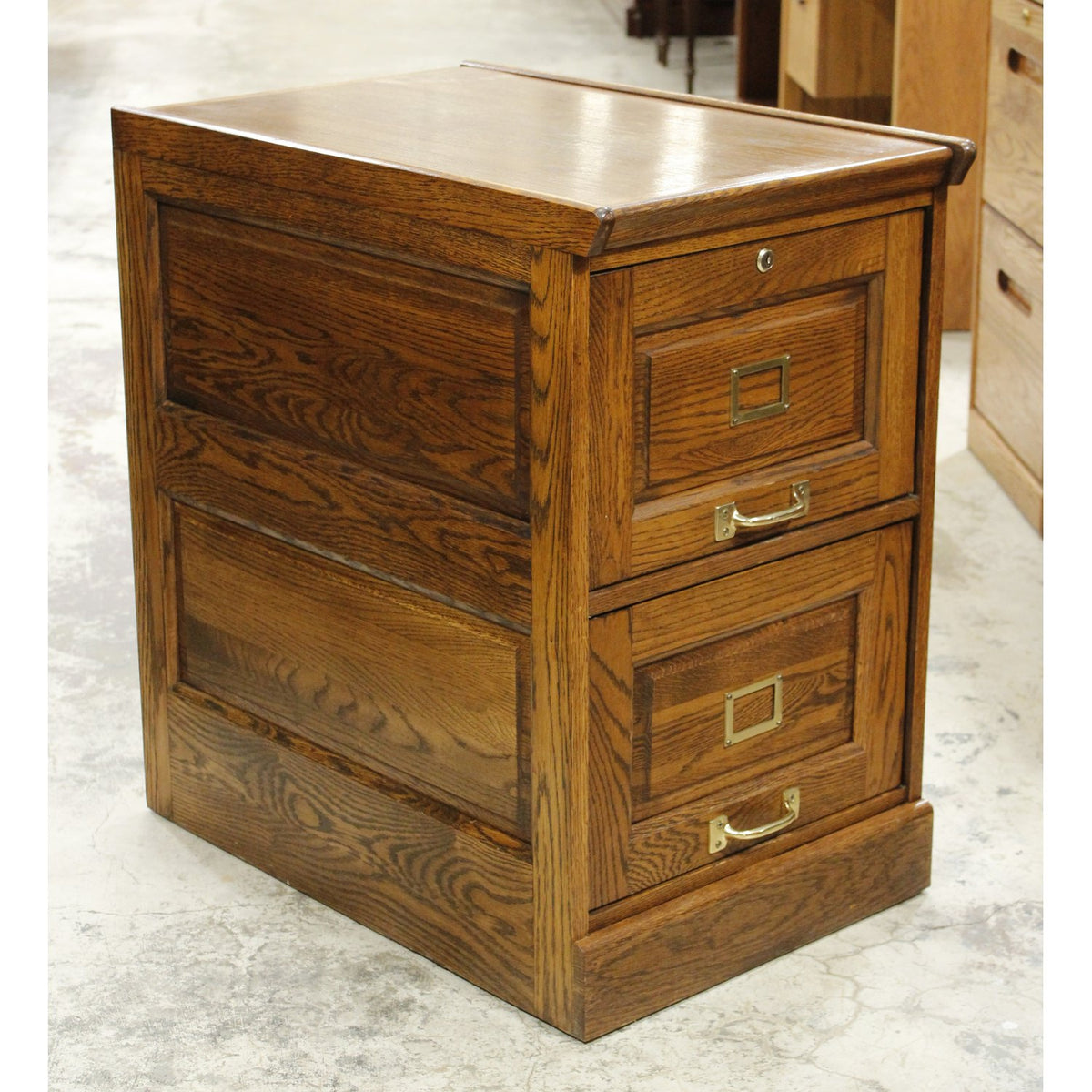 Dark Oak 2 Drawer File Cabinet