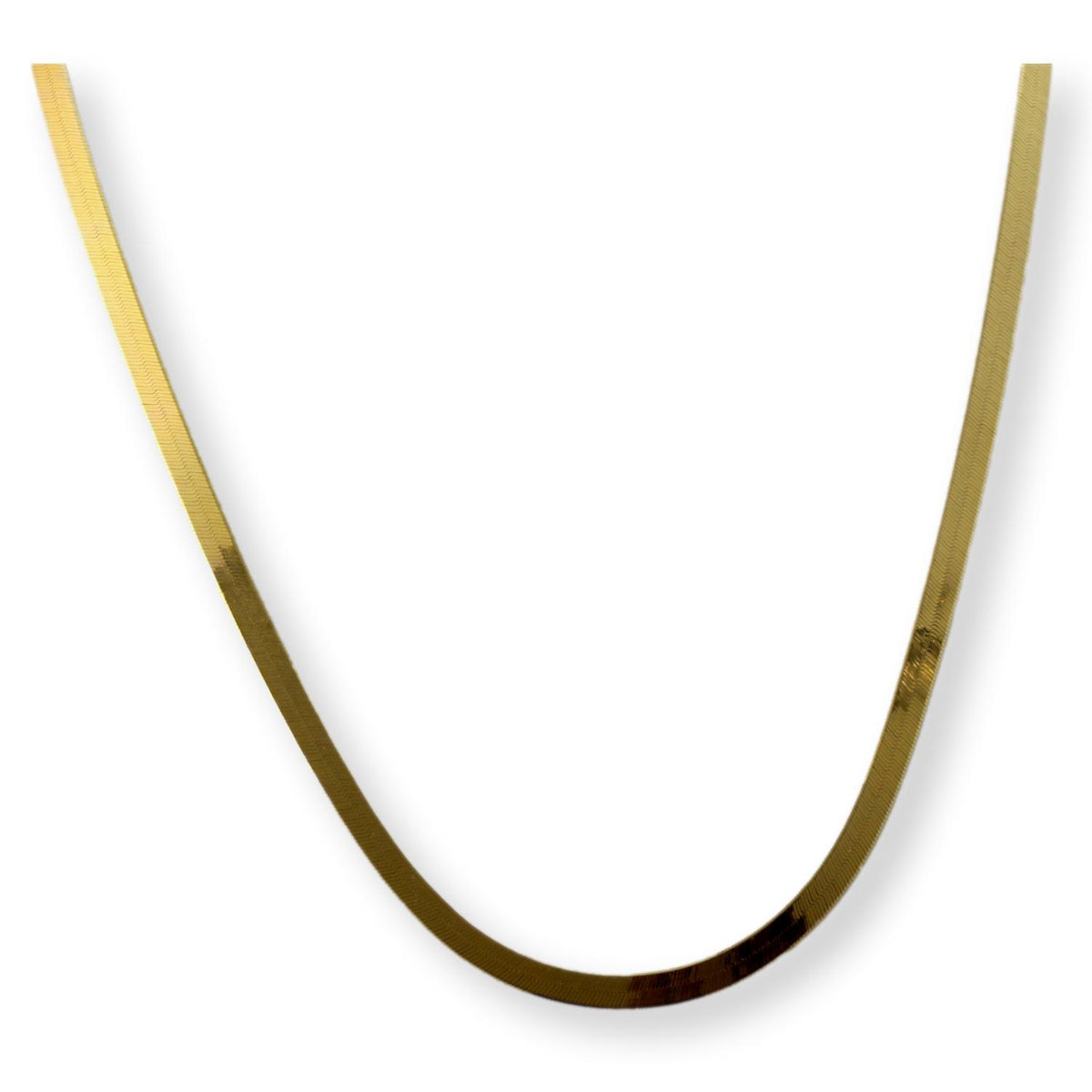 Vintage Italian 14K Gold 4mm Herringbone Chain Necklace