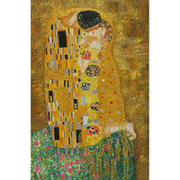 Framed Hand Embellished Oil Reproduction of Gustav Klimt's 'The Kiss'